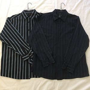 Set of 2 Axcess Men’s Long Sleeve Button Down Dress Shirts